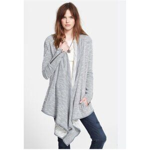 Free People In The Loop Boho Cardigan Sweater Gray Waterfall Size S